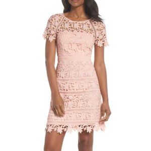 Eliza J Lace Overlay Sheath Dress